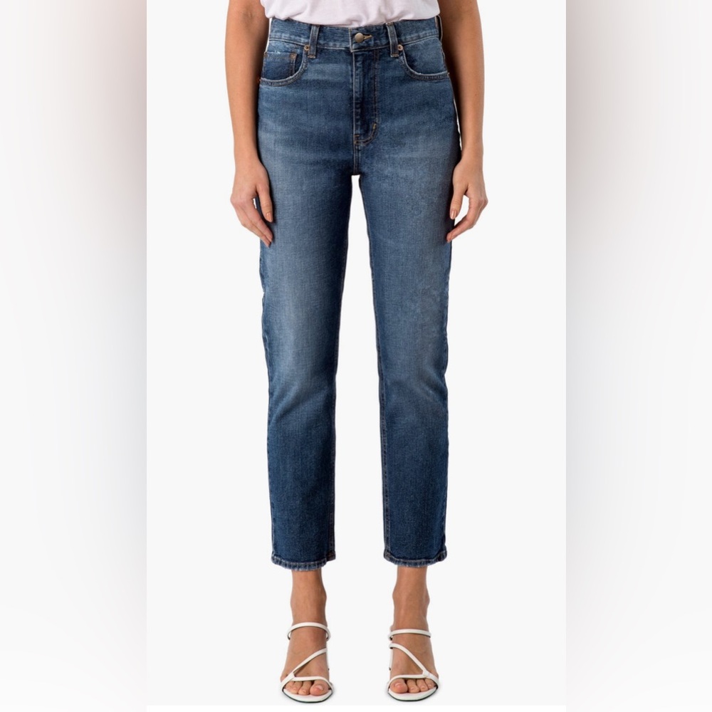 Modern American High Waist Lafayette crop jeans in Santa Fe wash